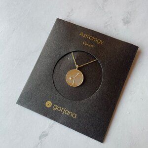 NWT GORJANA 18k Gold Plated Astrology Zodiac Coin Necklace Cancer